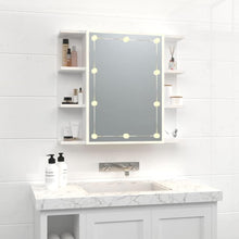 Load image into Gallery viewer, Mirror Cabinet with LED Bathroom Vanity Unit Wall-Mounted Make up Cosmetic Jewellery Dressing Mirror with Storage Shelf White
