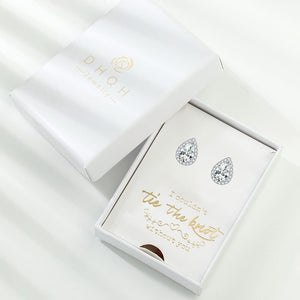 4/6 Pairs Bridesmaids Earrings Classic Cubic Zirconia Teardrop Stud Earrings for Women Girls I Couldn’T Tie a Knot without You Brides Bridesmaids Proposal Wedding Jewelry Gifts