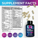Brain Supplement to Support Focus - DMAE Brain Booster Supplement for Brain Support with Bacopa Monnieri and B Vitamins for Concentration Support Energy Support and Memory Support - 60 Capsules