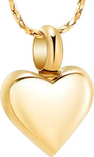 Load image into Gallery viewer, Small Heart Cremation Urn Necklace for Ashes Stainless Steel Memorial Ash Pendant Keepsake Jewelry
