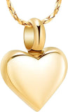 Small Heart Cremation Urn Necklace for Ashes Stainless Steel Memorial Ash Pendant Keepsake Jewelry