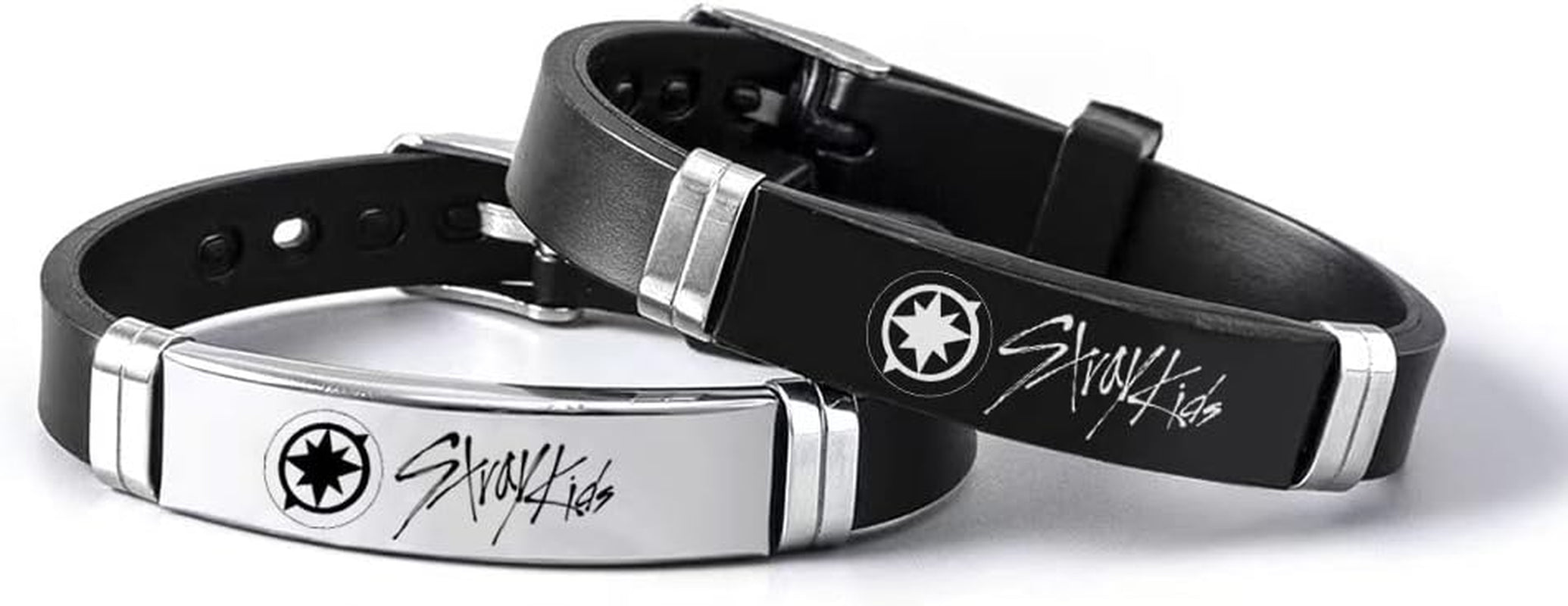 HAUTZADO Antaquyan 2 Pack Kpop Stray Kids Merch Bracelets, Stray Kids Charm Silicone Bracelets Jewelry for Gifts White
