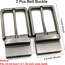 Load image into Gallery viewer, 2 Pcs Generic 1.3&quot;(33-34 Mm) Single Prong Square Belt Buckle Replacement Belt Buckle, Men Metal Belt Buckle Replacement Rectangular Pin Buckle, Single Prong Rectangular Pin Belt Buckle

