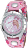 Jojo Siwa Kids' Analog Watch with Silver-Tone Case, Pink Leather Strap, Easy to Buckle - Kids' Watch with Jojo Siwa on the Dial, Safe for Children - Model: JOJ5003, PINK, Analog Watch