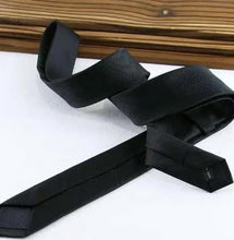 Load image into Gallery viewer, Mens Black Slim Skinny Wool Tie Necktie Wedding Present
