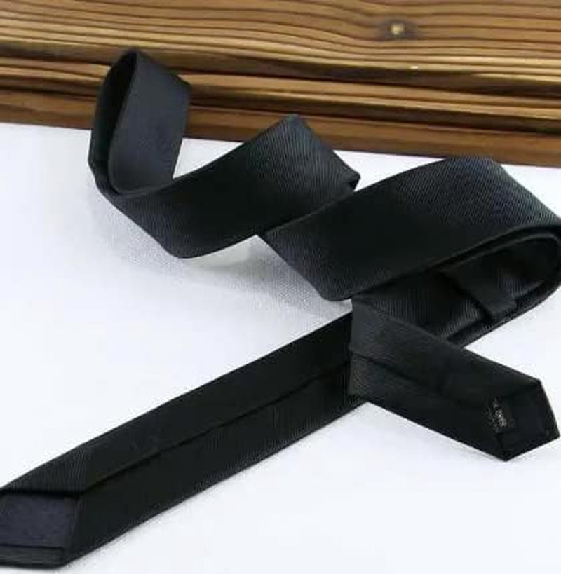 Mens Black Slim Skinny Wool Tie Necktie Wedding Present
