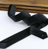 Mens Black Slim Skinny Wool Tie Necktie Wedding Present