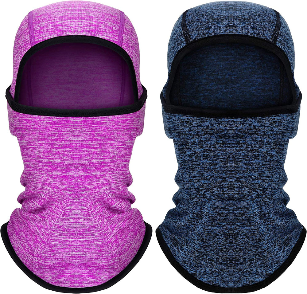 2 Pieces Kids Balaclava Windproof Ski Face Covering for Cold Weather Children Fleece Neck Warmer with Helmet Liner Hood for Boys Girls, 2 Colors