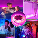 LED Strip Lights 5M 16.4Ft, Bluetooth 5050 RGB Color Changing LED Lights, Music Sync Dance, 44 Keys Remote Controll & Mobile APP Controller, Timing Function for Bedroom, TV, Party, DIY Decora