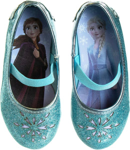 Frozen Elsa Minnie Mouse Shoes - Girls Mary Jane Flats - Kids Jelly Character Princess Dress up Costume Ballet Ballerina Flower School Party Flats Slip on (Pink/Blue) (Toddler/Little Kid)