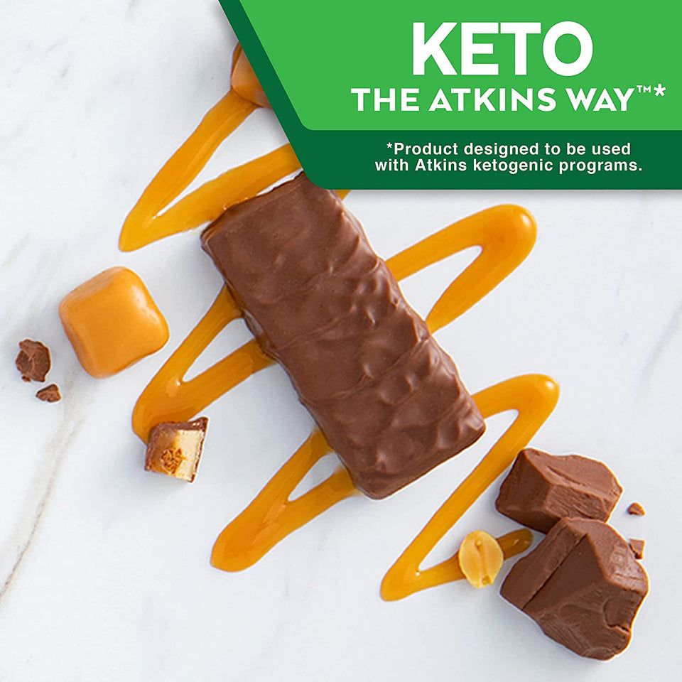 Endulge Caramel Nut Chew Bars | Keto Friendly Bars | 5 X 34G Low Carb Caramel Chocolate Bars | Low Carb, Low Sugar, High Fibre | 5 Bar Pack