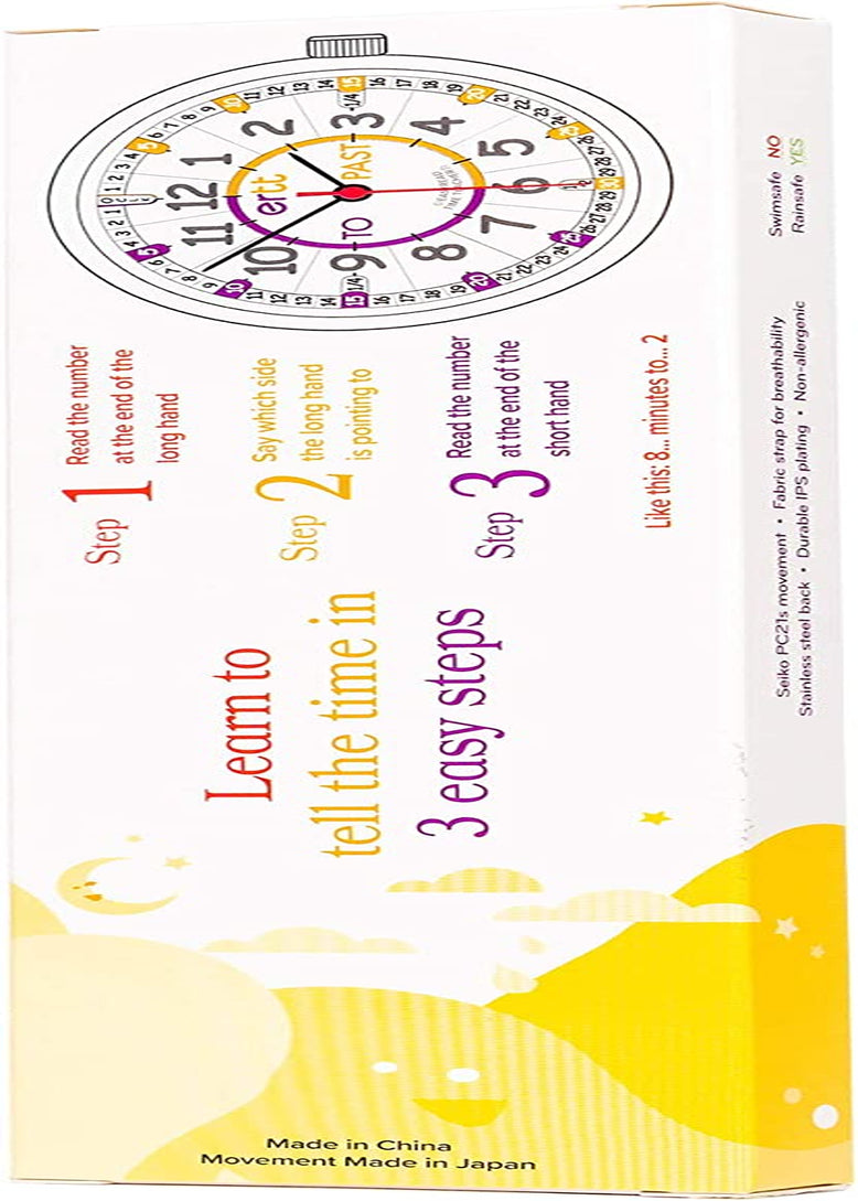 Learn the Time Past/To Children'S Watch Purple #ERW-COL-PT