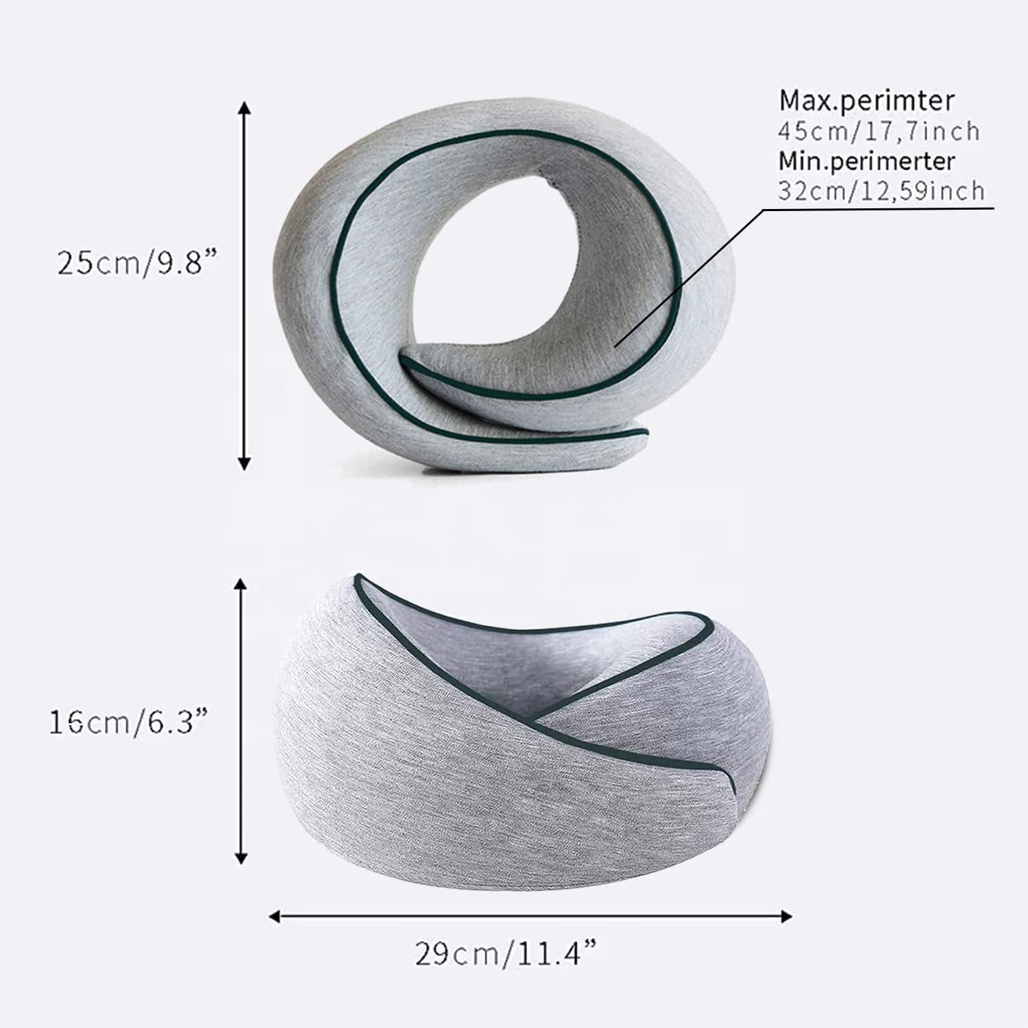 Neck Pillow for Travel - Memory Foam, Comfortable & Breathable Soft U Shaped Pillows Neck & Head Support Relieve Fatigue, Portable Pillows for Airplane, Cars, Office,Roll Pillow with Washable Cover