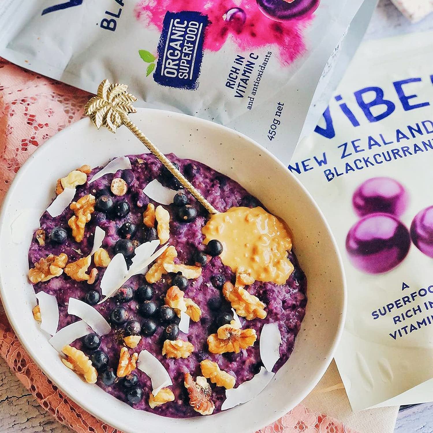 NZ Organic Blackcurrant Powder 450G (Loose Powder) Vitamin C Antioxidants Ideal for Smoothies & Training Plans