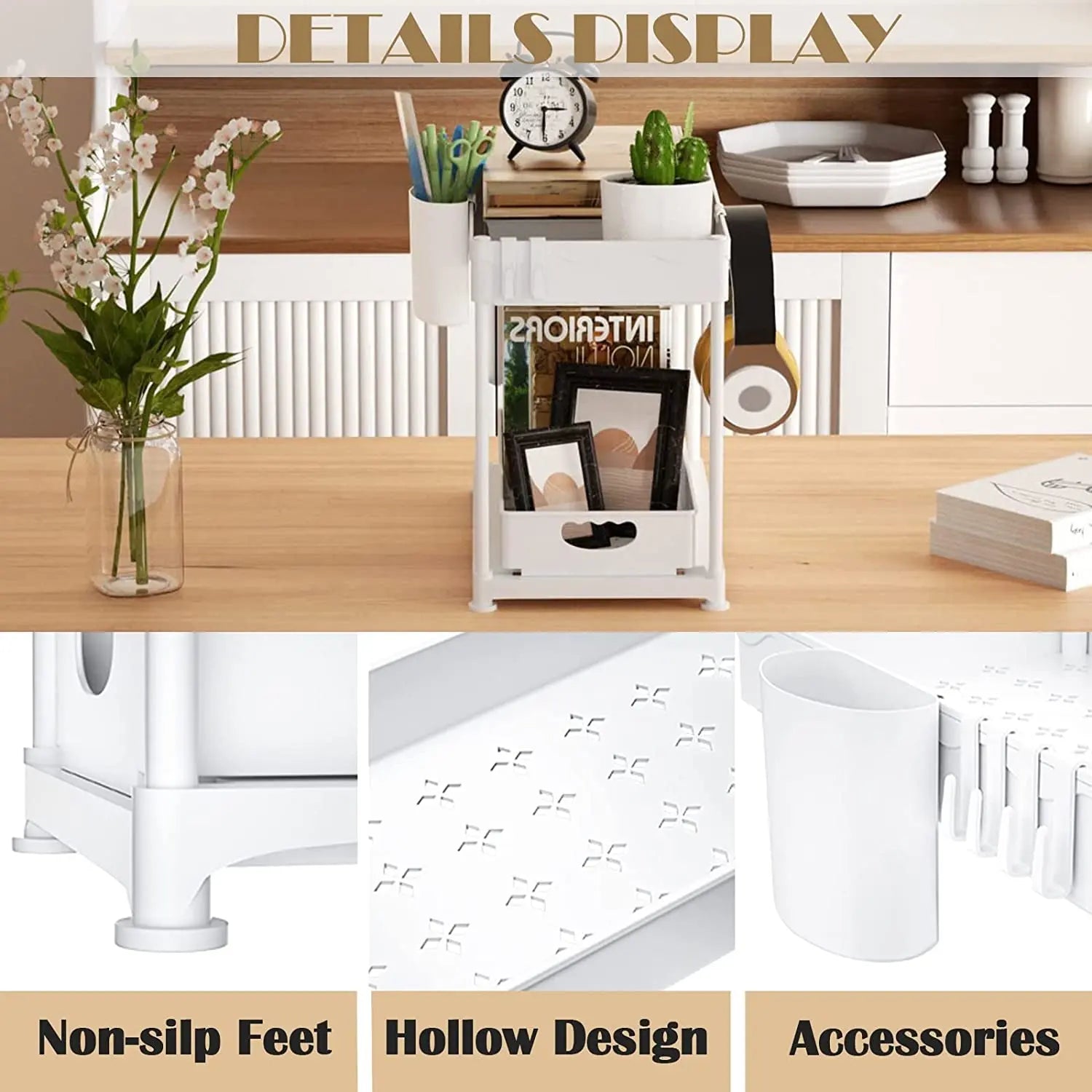 DEVA 2 Pack under Sink Organiser, Organiser for Kitchen 2-Tier Pull Out Wide Drawer for Kitchen Storage & Organisation under Sink Storage for Kitchen Sink Cupboard Bathroom Laundry, White