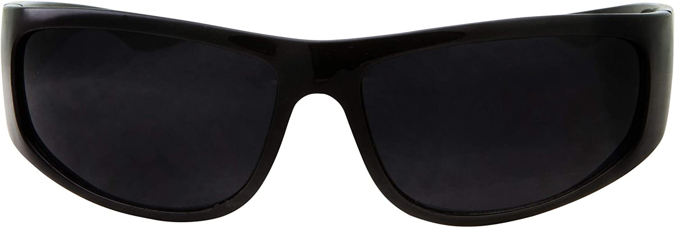 Super Dark Lens Black Sunglasses | Biker Style Rider | Wrap around Frame
