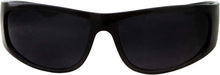 Load image into Gallery viewer, Super Dark Lens Black Sunglasses | Biker Style Rider | Wrap around Frame

