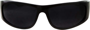 Super Dark Lens Black Sunglasses | Biker Style Rider | Wrap around Frame