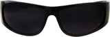 Super Dark Lens Black Sunglasses | Biker Style Rider | Wrap around Frame