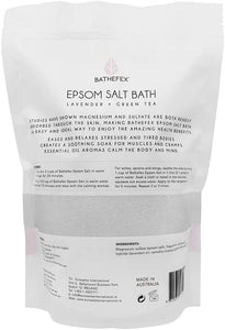 Bathefex Lavender and Green Tea Epsom Salt Bath, 1.4Kg