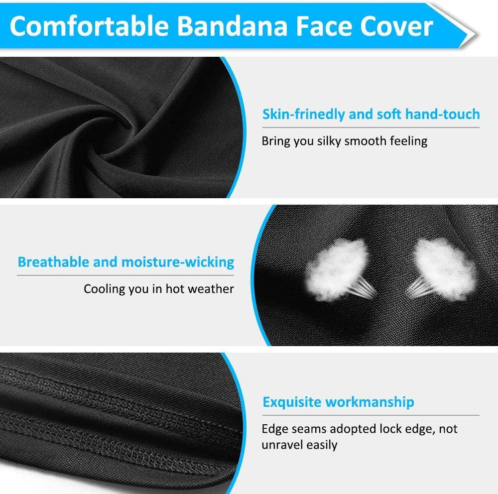 2 Pack Breathable Cooling Neck Gaiters, Ice Silk Face Shield Scarf, Multifunctional Headwear Bandana Face Cover,Uv Protection Headband Scarf,Reusable Stretchy Balaclava for Cycling Fishing