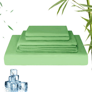 Bamboo Cooling Sheet Set Single Size - Ultra Soft 2000TC Breathable Bed Sheets Set with 16 Inches Deep Pocket-Cooling Sheets for Hot Sleepers (Queen,Avocado)