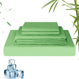 Bamboo Cooling Sheet Set Single Size - Ultra Soft 2000TC Breathable Bed Sheets Set with 16 Inches Deep Pocket-Cooling Sheets for Hot Sleepers (Queen,Avocado)