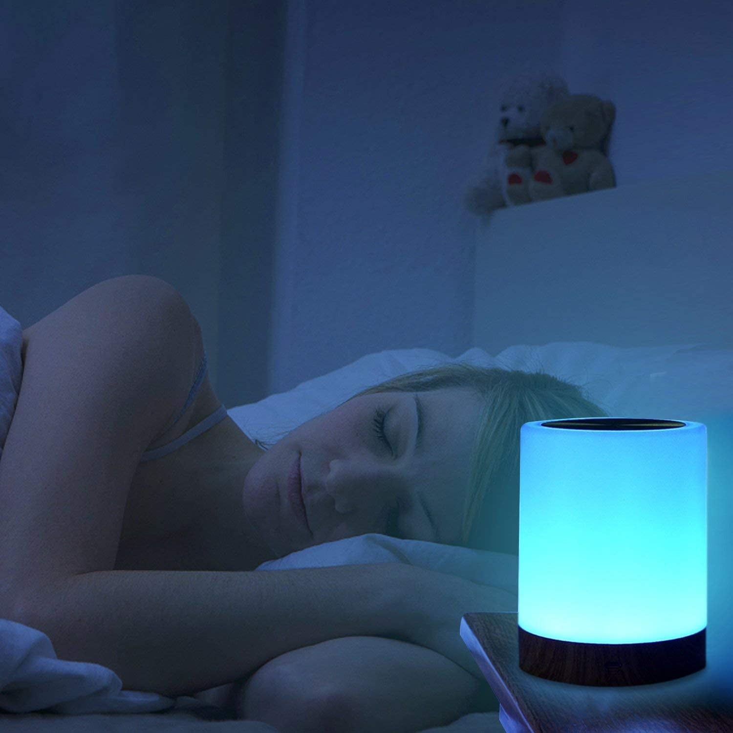 Night Light  Touch Lamp for Bedrooms Living Room Portable Table Bedside Lamps with Rechargeable Internal Battery Dimmable 2800K-3100K Warm White Light & Color Changing RGB