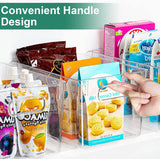 Clear Plastic Storage Bins, 4 Pack Perfect Pantry Organizers and Storage Containers Refrigerator Organizer Bins with Handles Kitchen Cabinet Freezer Closet Bathroom Storage Organization