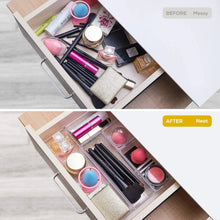 Load image into Gallery viewer, 14 PCS Clear Plastic Drawer Organizer Tray for Makeup, Kitchen Utensils, Jewelries and Gadgets
