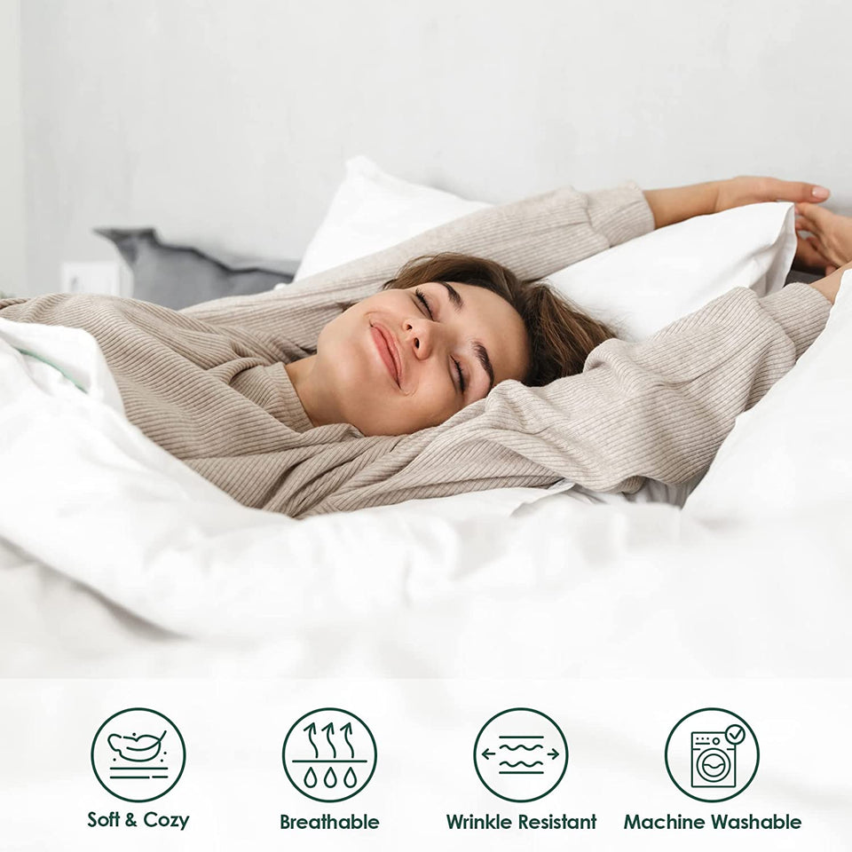 Justlinen- 4 Piece Queen Bed Sheet Set- 1200TC Ultra-Soft Microfibre Bed Sheets - Breathable Bedding - Wrinkle, Fade, Stain Resistant - Deep Pocket (Black, Queen)