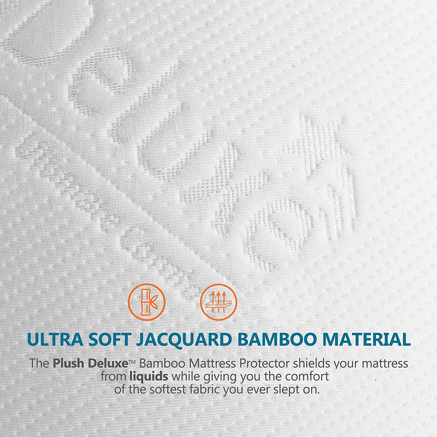 Premium Bamboo Mattress Protector – Waterproof & Ultra Soft Breathable Bed Mattress Cover for Comfort & Protection - (Queen Size)