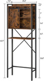 over the Toilet Storage Cabinet, 4-Tier Bathroom Space-Saver Rack over Toilet, Toilet Organizer Rack with with Cupboard and Adjustable Shelf, Easy Assembly, Rustic Brown TRHR0201