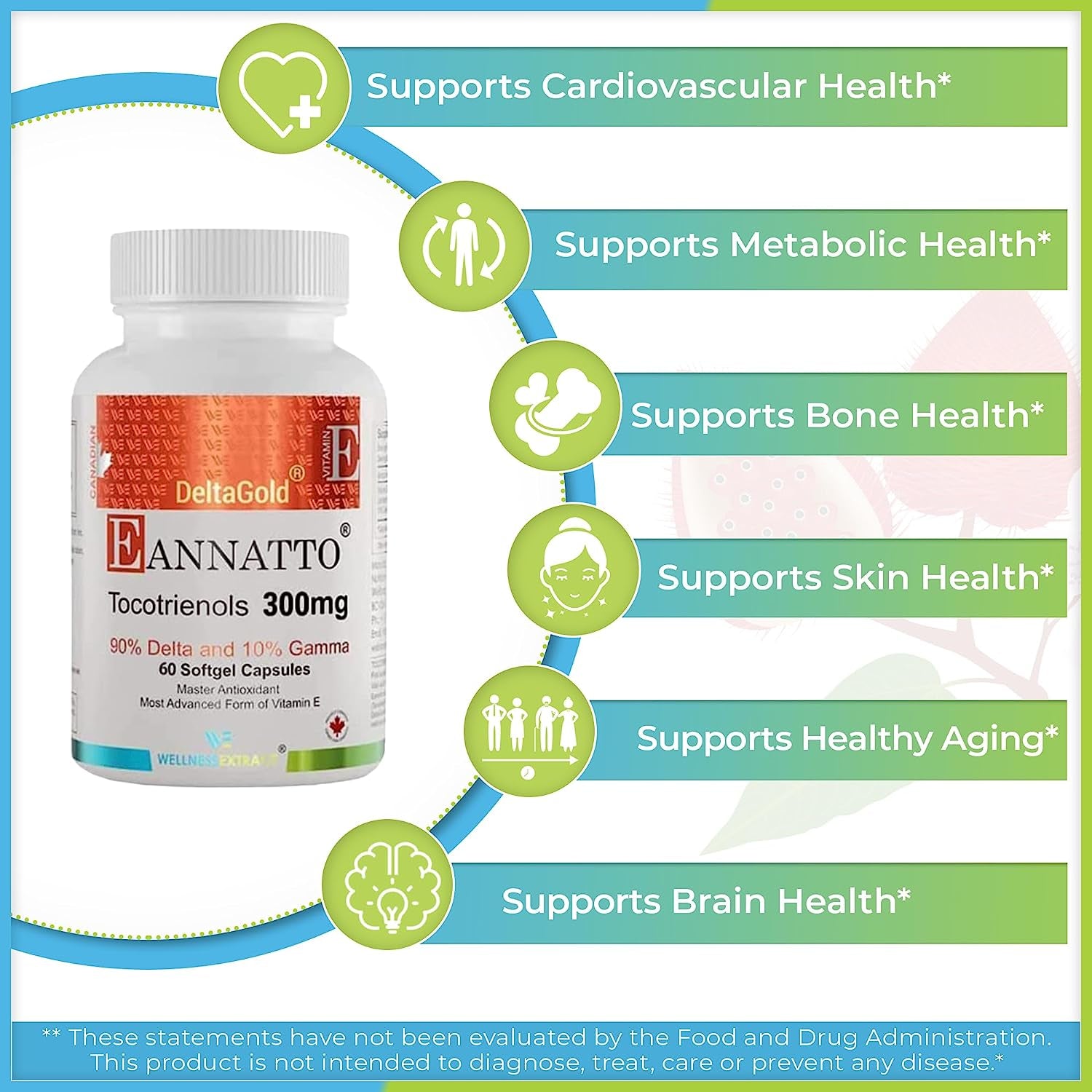 DeltaGold Annatto Tocotrienols 300mg Softgels – product photo