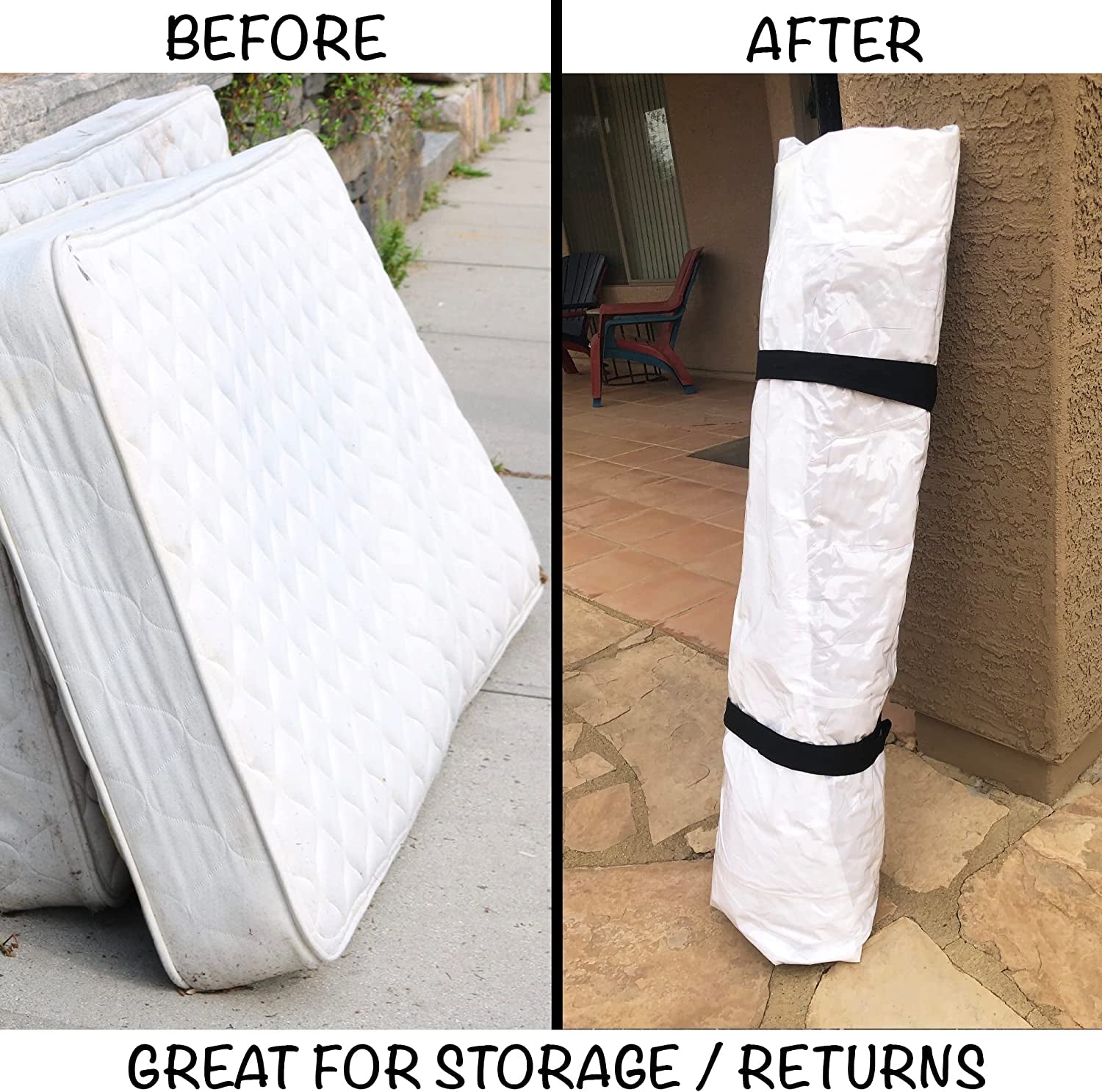 Mattress Vacuum Bag, Sealable Bag for Memory Foam or Inner Spring Mattresses, Compression and Storage for Moving and Returns, Leakproof Valve and Double Zip Seal (Queen/Full/Full-Xl)