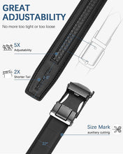 Load image into Gallery viewer, Men&#39;S Leather Ratchet Dress Belt with Automatic Sliding Buckle

