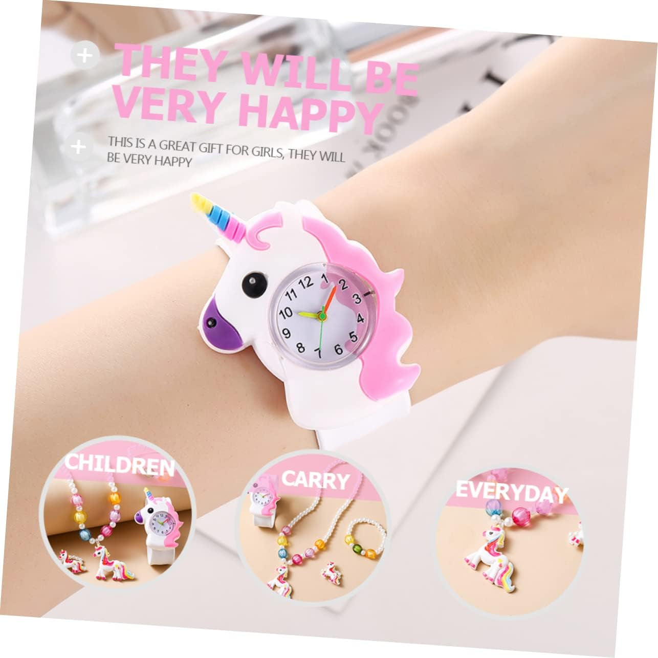 1 Set Children'S Watch Digital Watch Kids Suit Case Charm Bracelets Statement Necklace Snap Bracelet Slap Bracelets for Kids Cartoon Bracelet Necklace Children Beaded Necklace Girl