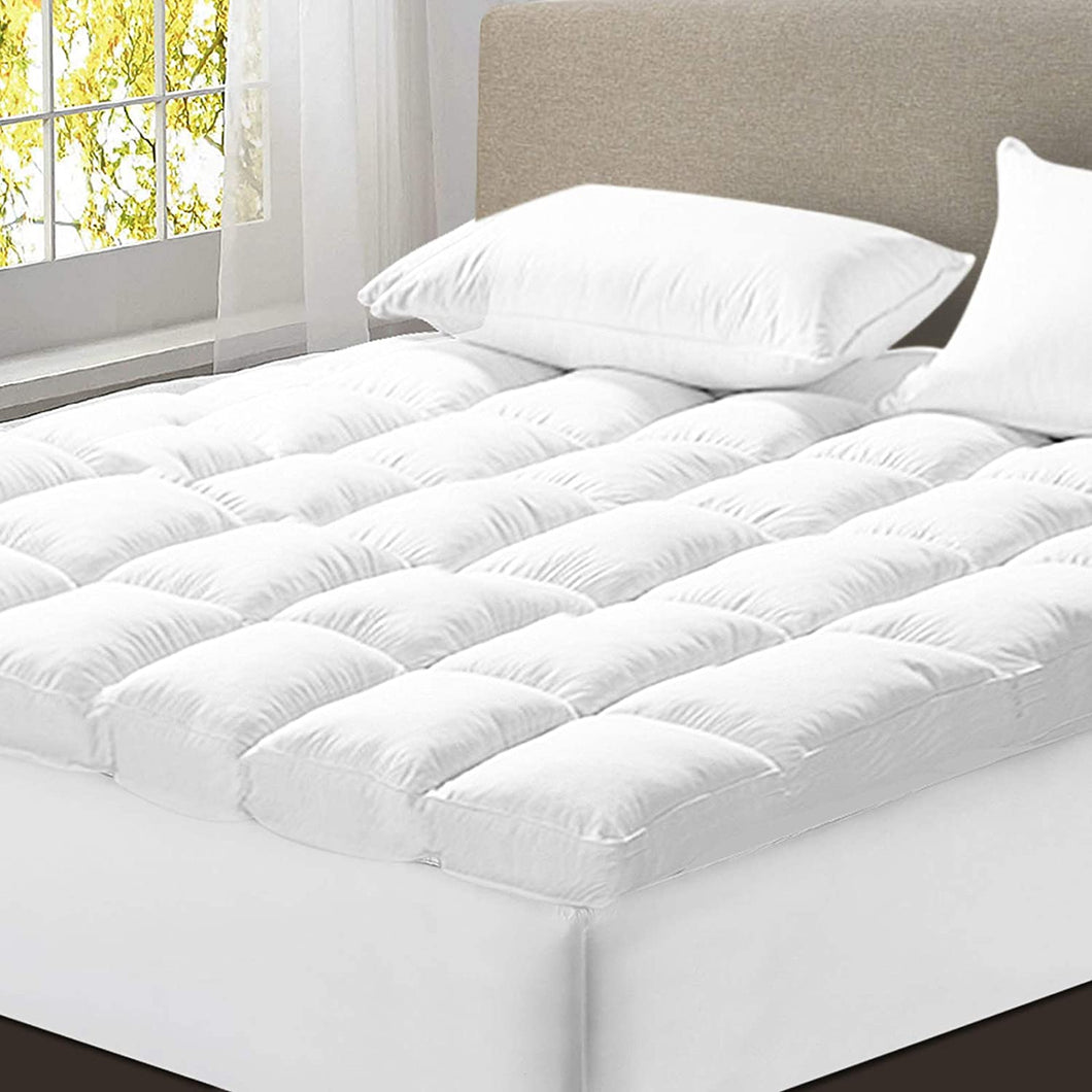 Queen Prime Pillowtop Mattress Topper Underlay Pad Mat Cover Q