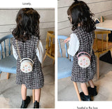 Forwe Little Girls Toddler Crossbody Purse with Pearl Flowers Mini Cute Princess Handbags Shoulder Chain Bag