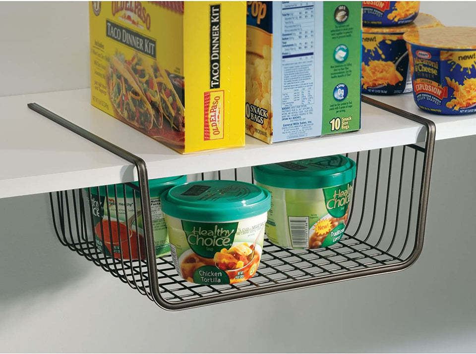 York Lyra Metal under Shelf Basket, Bronze