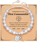 First Communion Gifts for Girls, Rosary Cross Bracelet First Communion Gifts for Girls Teens