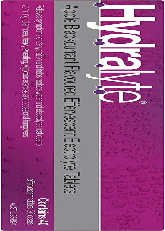 Effervescent Electrolyte Tablets Apple Blackcurrant Flavoured 40 Tablets