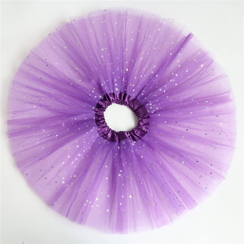 Girls Sparkle Tutus Princess Ballet Dance Layered Tulle Tutu Skirts,2-8T