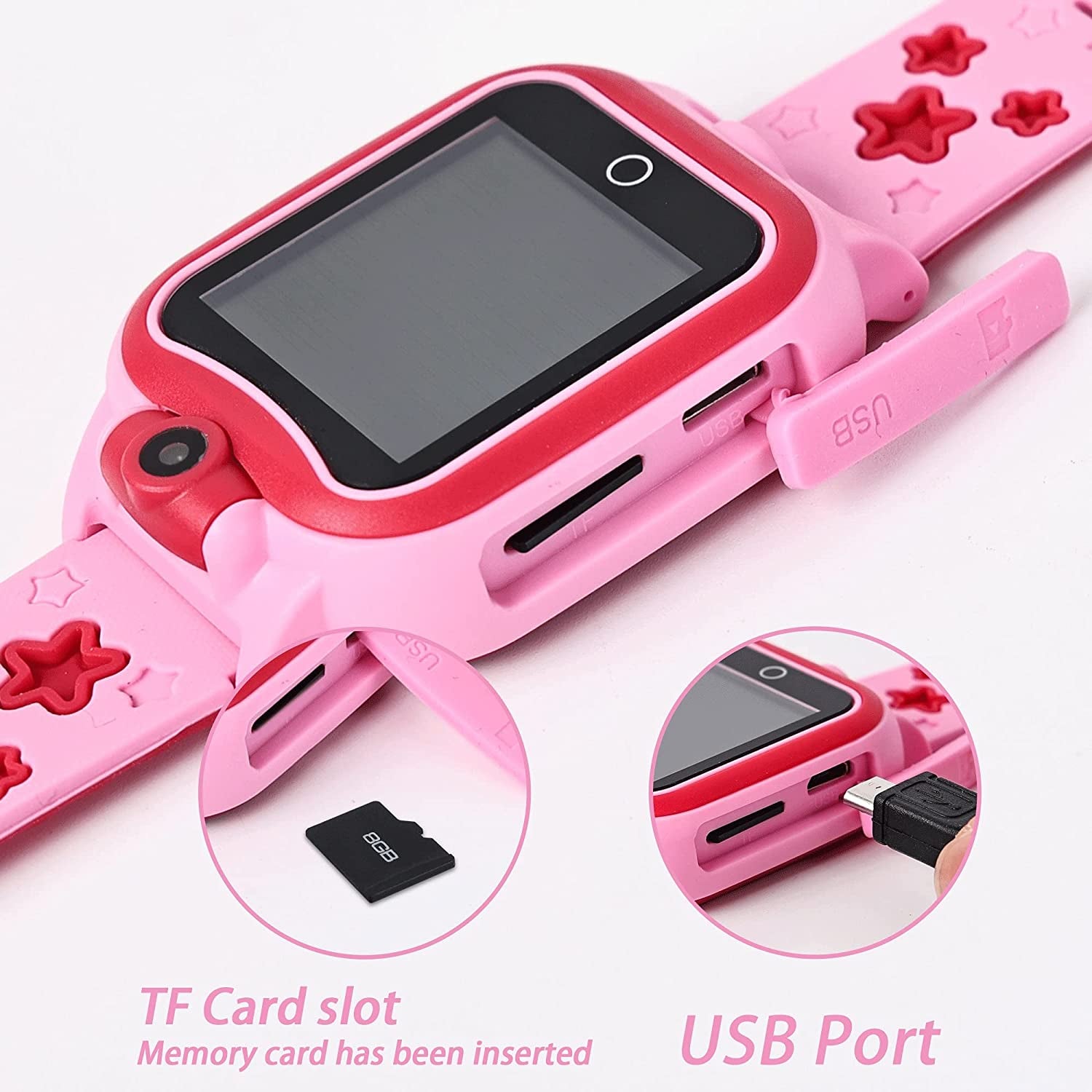 Toys for 3-8 Year Old Girls Kids Watch with Camera Smart Watches for Kids Birthday Gifts for 4 5 6 7 8 9 Girl, Strap