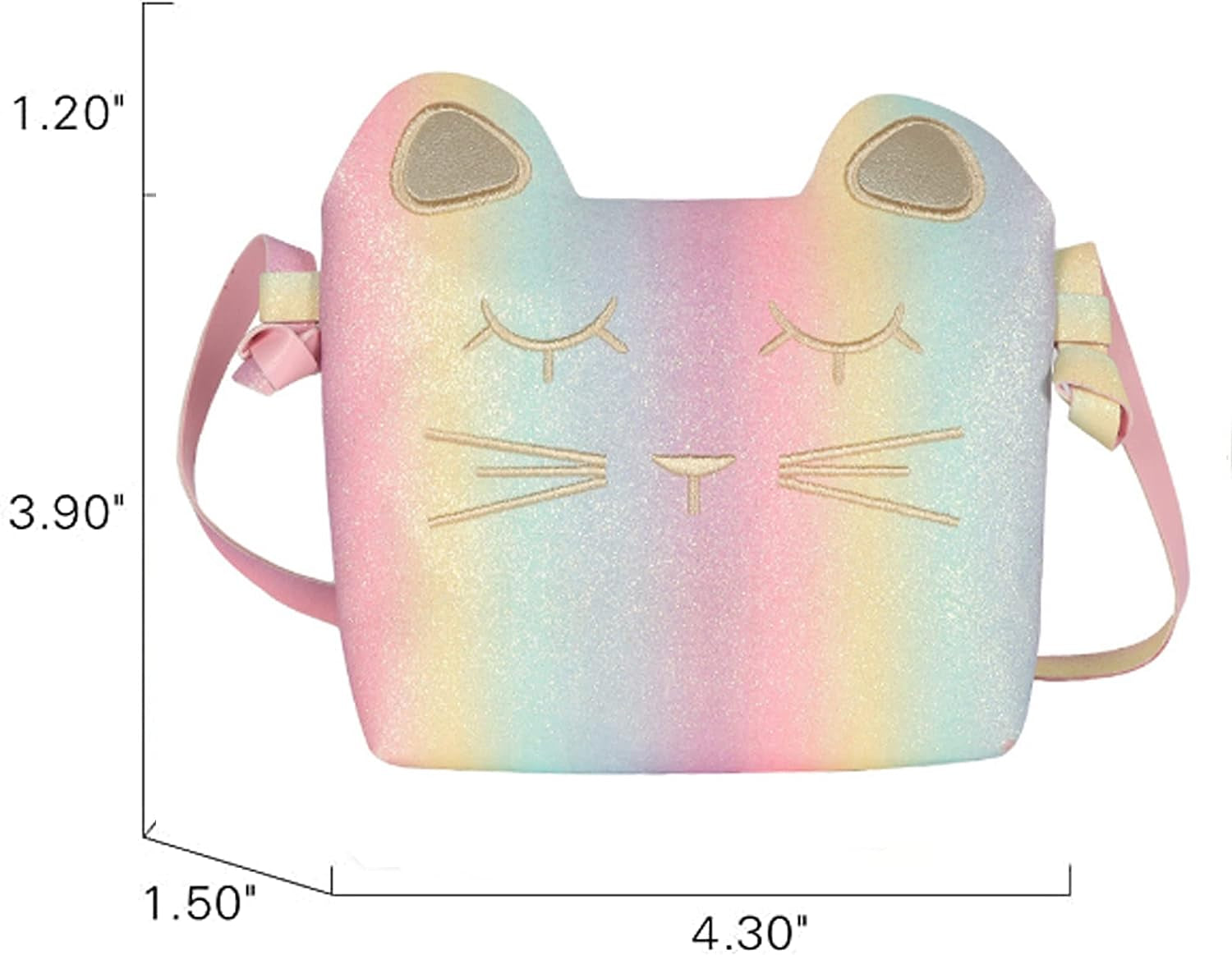 Cute Cat Crossbody Bag,Pu Shoulder Handbag Mini Cute Princess Purse for Kids Girls Toddlers(Pink)