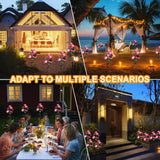 Pink Rose Landscape Solar Pathway Lights,14 Flowers 200 Lumens 70Cm Solar Garden Outdoor Waterproof Lights for Patio Yard Pathway Decoration