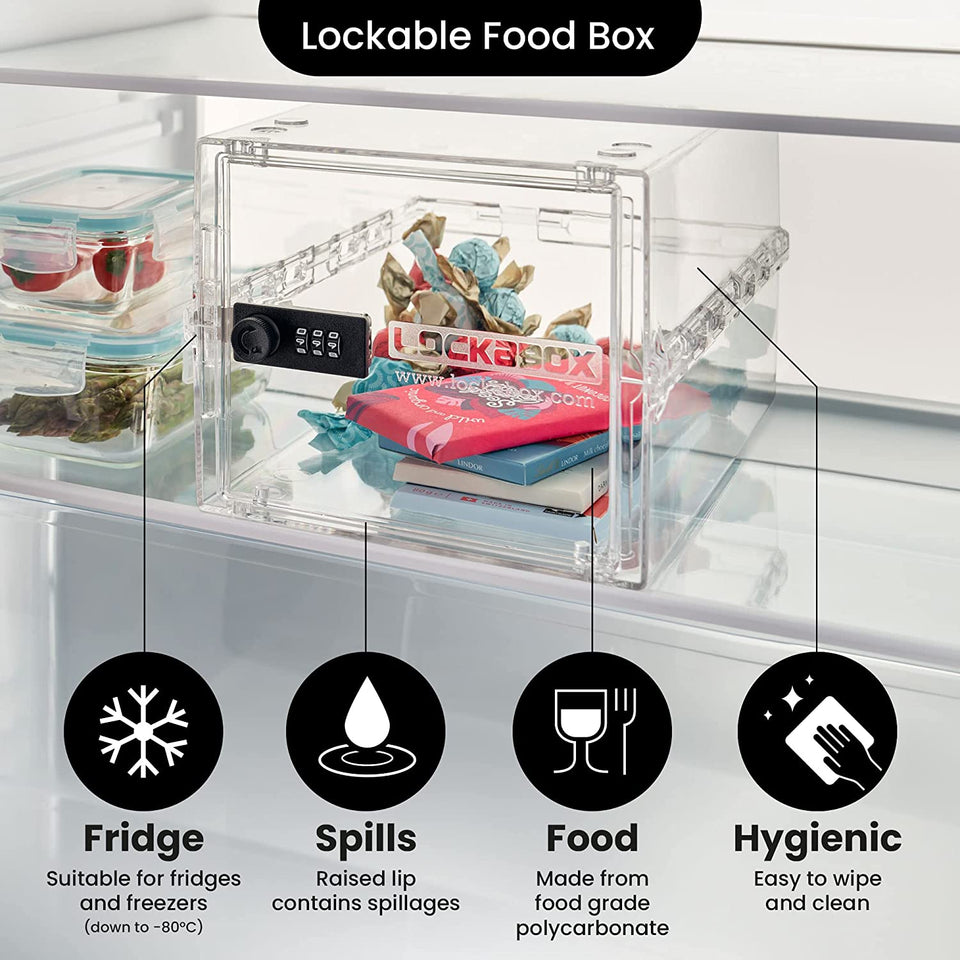 One™ | Compact and Hygienic Lockable Box for Food, Medicine, Tech and Home Safety (Crystal)