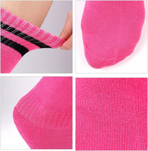 Load image into Gallery viewer, Kids Soccer Socks, [3 Pairs] Stripes Knee High Tube Socks Sport Kids Stockings for Child Young Boys and Girls (US Size 3-6）
