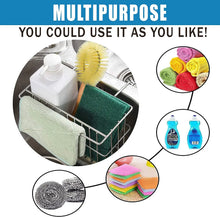 Load image into Gallery viewer, Sink Caddy with Self-Adhesive Sponge and Soap Holder, Kitchen Sink Rack, Stainless Steel Hanging In-Sink Caddy, Kitchen Sink Storage Organizer Basket and Sink Draining Towel Rack
