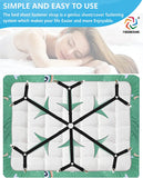 Bed Sheet Holder, Premium Bed Sheet Fasteners and Sheet Clips for Fitted Sheet, Bed Scrunchie with 6 Way Cross Elastic Bands and Corner Clips, Premium Sheet Suspenders Form  (Black)